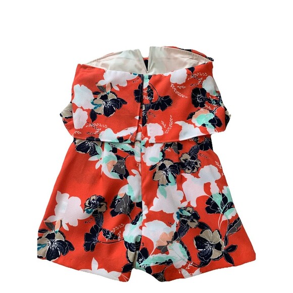 Saks‎ Fifth Avenue Floral Romper White Multi Color Medium - Picture 5 of 6